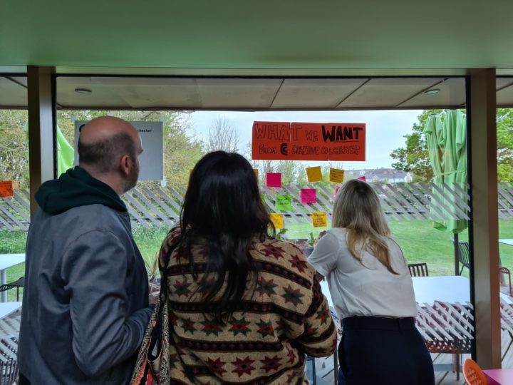 Group of people in open discussion