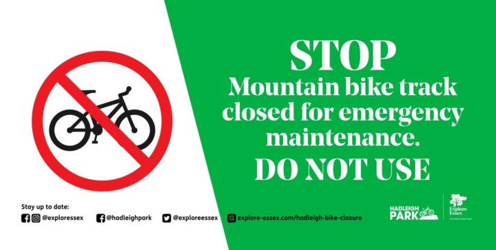 Mountain bike closure sign