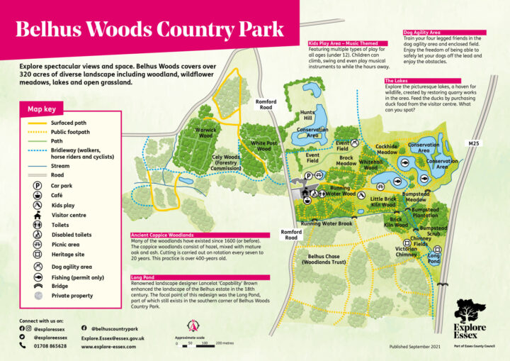 Map of Belhus Woods Country Park
