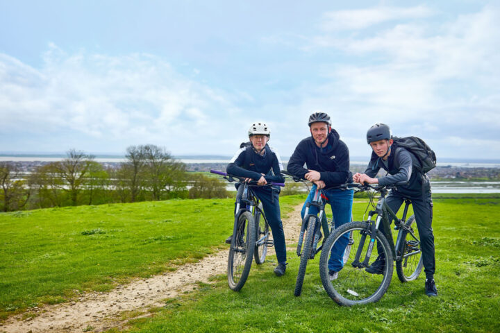 Getting ready to cycle at Hadleigh