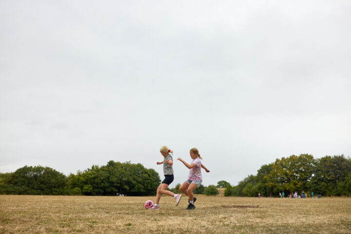 Ball games on the picnic field at Great Notley