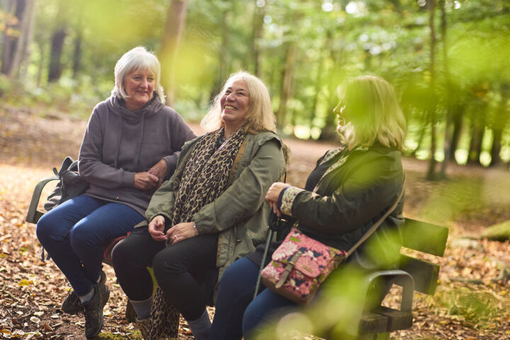 Women enjoy fresh air, company and nature at Thorndon Country Park.