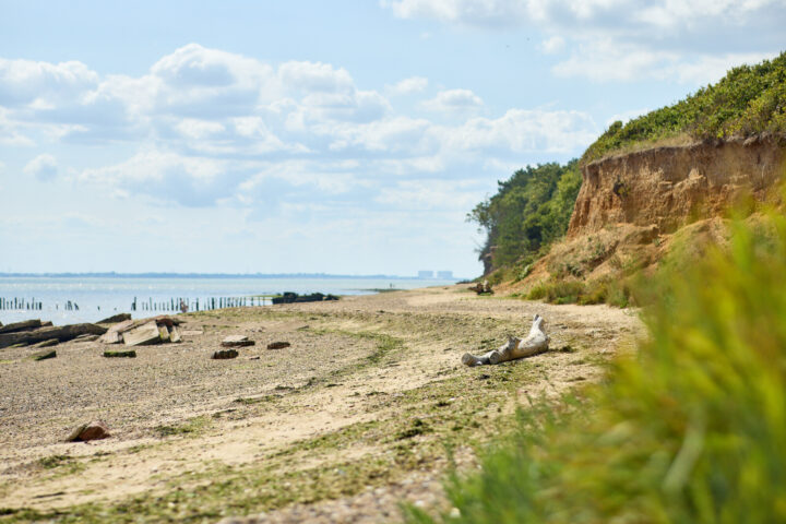 Beach and cliffs at Cudmore Grove, Mersea Island