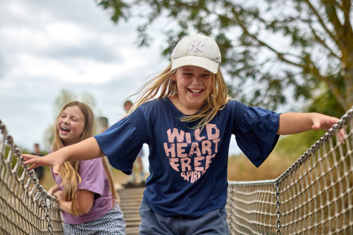 Girls on the rope bridge
