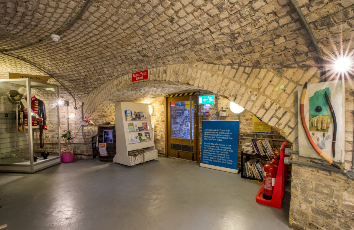 Objects on display at Jaywick Martello Tower