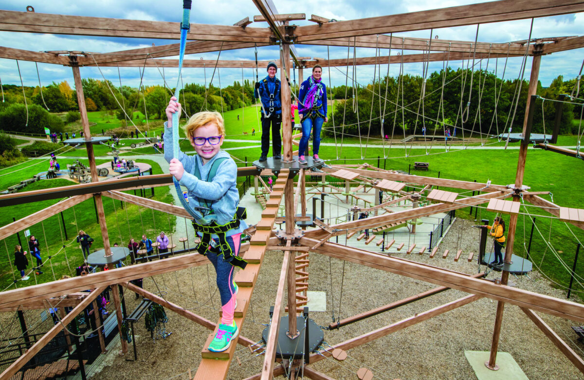 Children climbing on Sky Ropes
