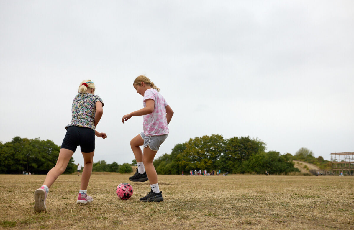 Football on the picnic field