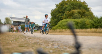 Cycling along the play trail
