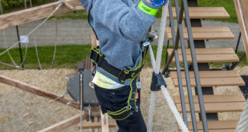 A young girl at Sky Ropes