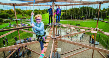 Children climbing on Sky Ropes