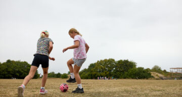 Football on the picnic field