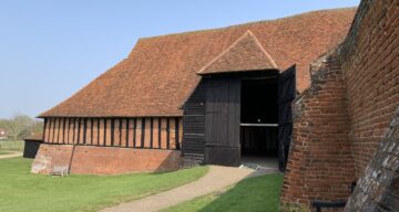 A wood and tile barn