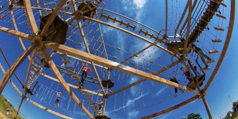 People enjoying the apparatus at Sky Ropes
