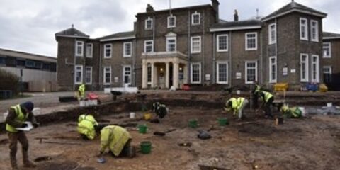 Excavating at the front of the essex county hospital site