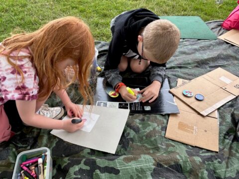 Badge making with Essex Country Parks Education Ranger