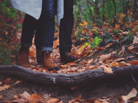 Unsplash feet in leaves