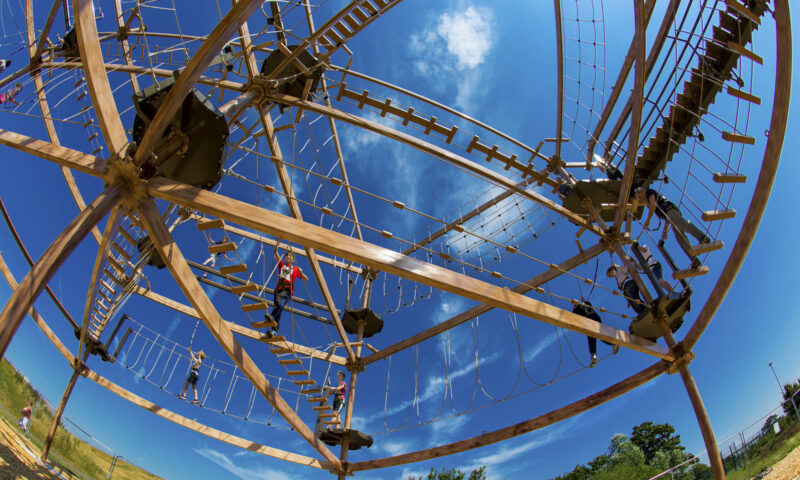 People enjoying the apparatus at Sky Ropes